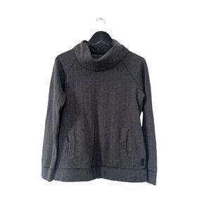 Roots Black Grey Herringbone Pattern‎ Cowl Sweater